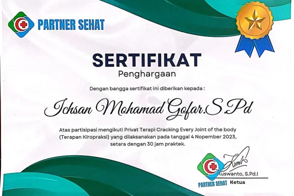 sertifikat partner sehat